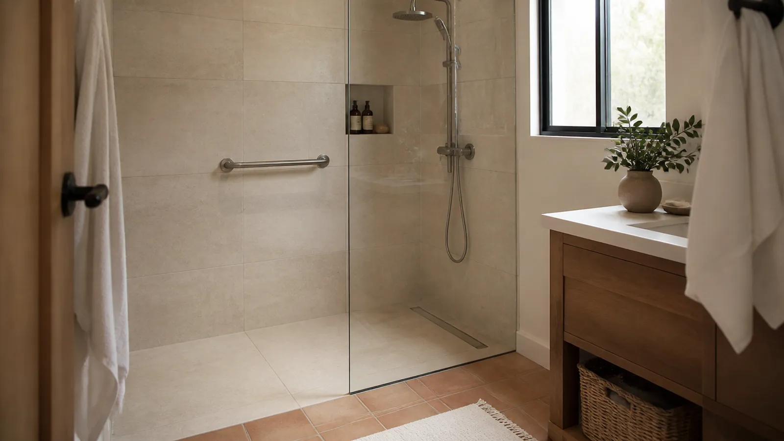 El baño accesible sin estética de hospital